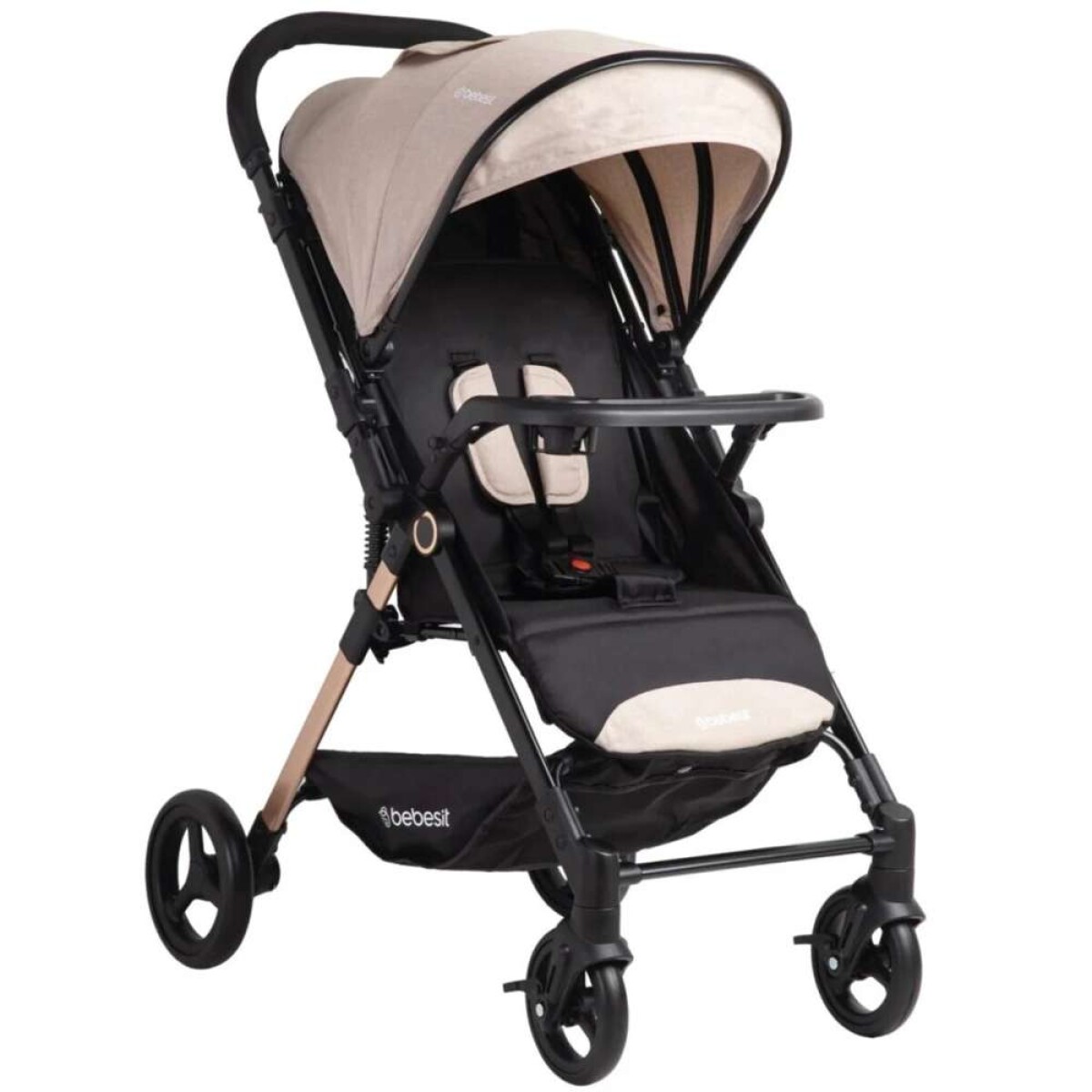 Coche City Manillar Reversible Y Plegado Compacto Con Una Mano - Beige 