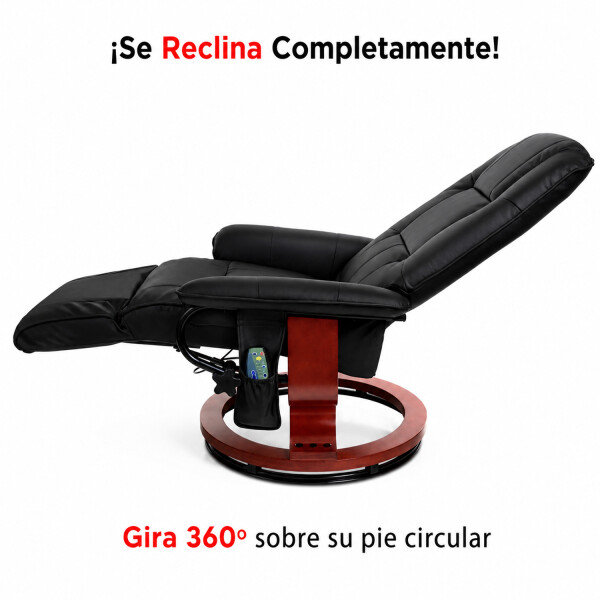 Sillón Ejecutivo Masaje Calefacción Apoyapies Cuerina NEGRO