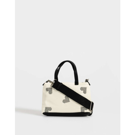 Cartera City Corazones Blanco Crudo