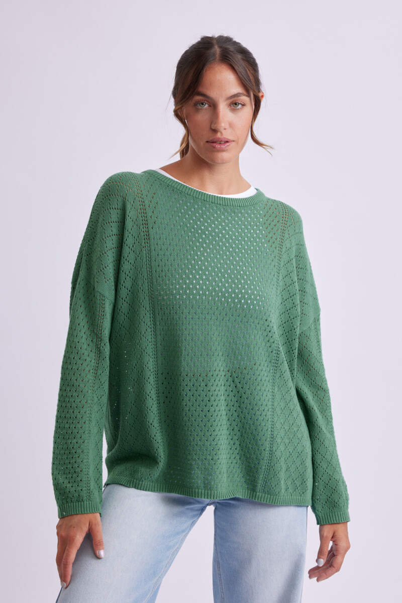 Buzo de punto fantasía Verde