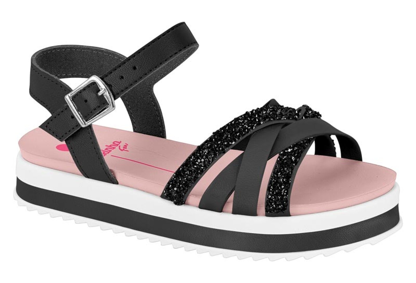 Molekinha Sandalia Infantil - Negro-rosado 