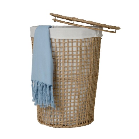 CESTO C/TAPA/FUNDA D42X55CM TEJ CORDON PAPEL NAT. CESTO C/TAPA/FUNDA D42X55CM TEJ CORDON PAPEL NAT.