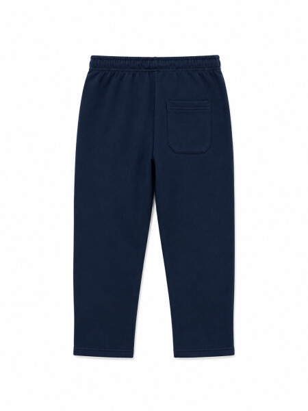 PANTALÓN FELPA RECTO AZUL