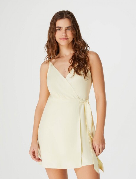 VESTIDO CORTO SIN MANGAS BEIGE