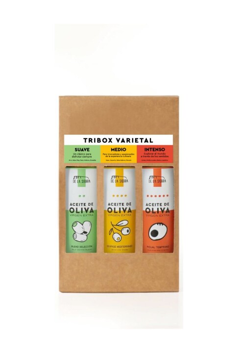 Aceite de Oliva - Tribox Varietal 250ml. Aceite de Oliva - Tribox Varietal 250ml.