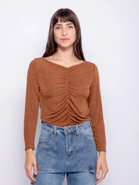 BLUZA ALLIE OLMOS MARRON
