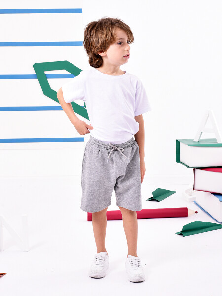 SHORT DEPORTIVO GRIS MELANGE M