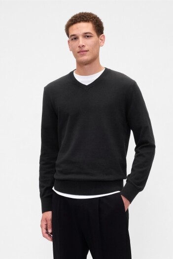 Buzo Algodón Cuello V Hombre Black 22