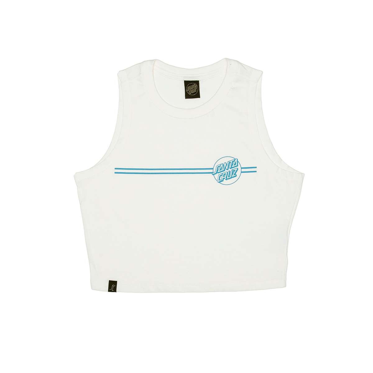 Remera Musculosa Cropped Opus Dot Stripes Front de Mujer - Blanco 