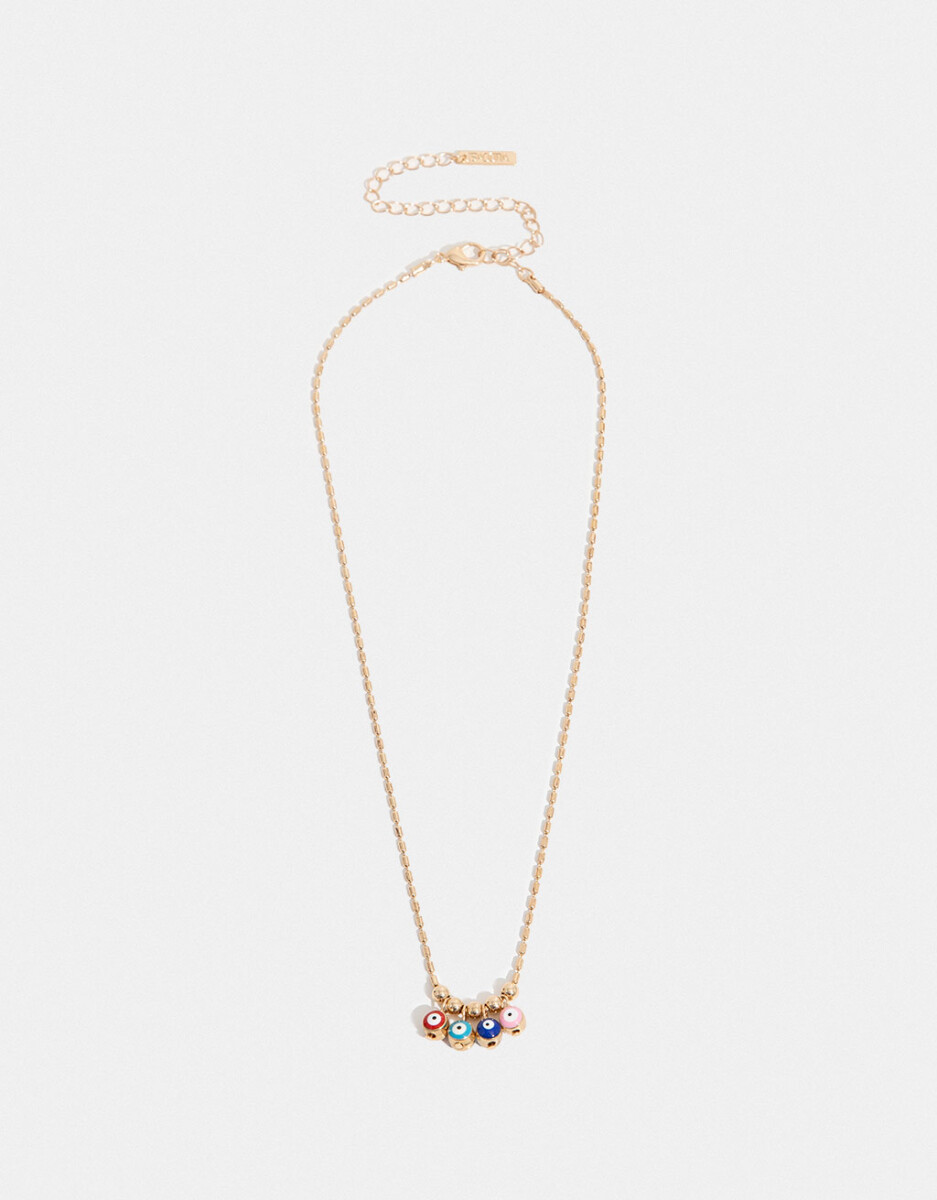 Collar Con Dijes De Ojitos 