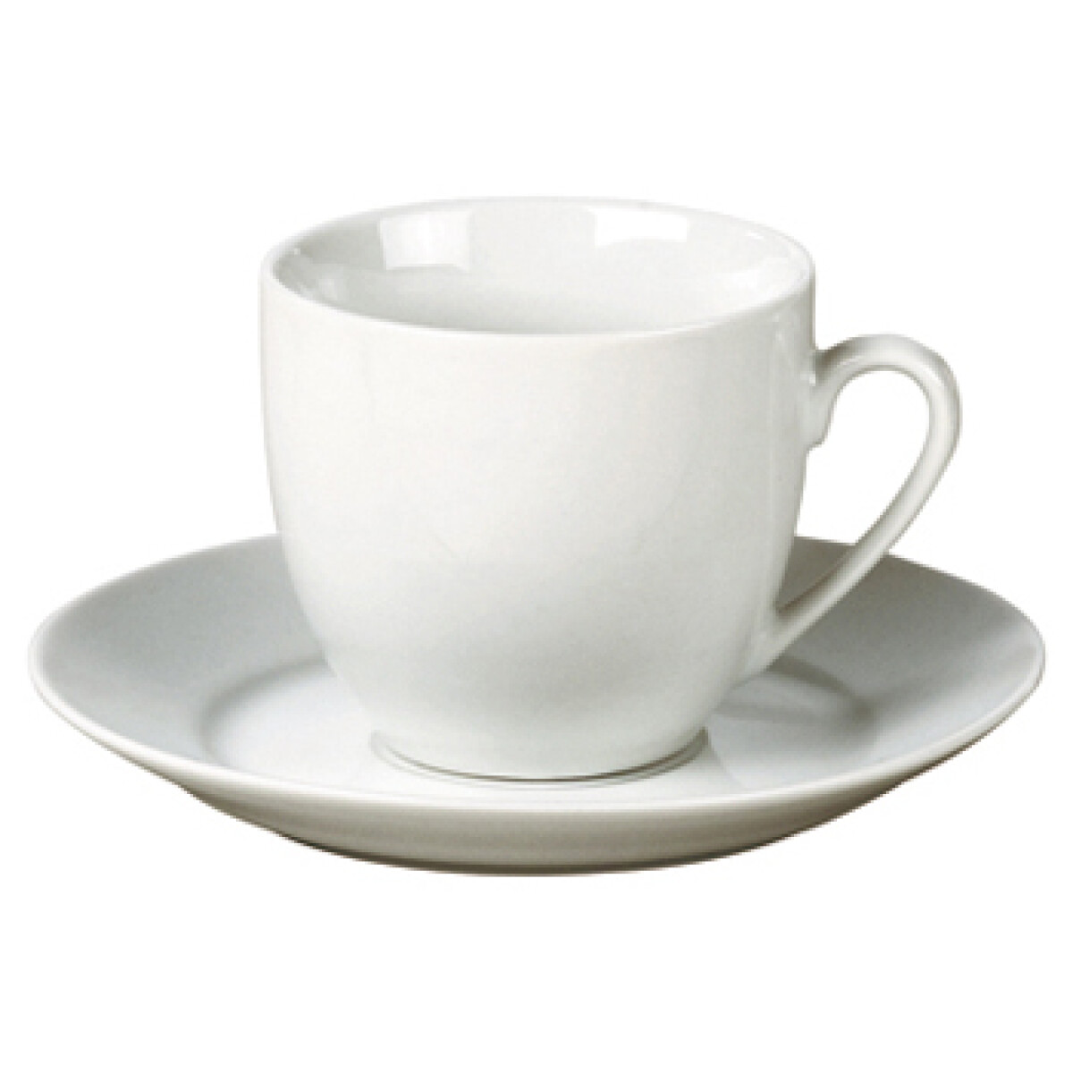 Set 6 tazas y plato te 220 ml ceramica blanca Selecta 