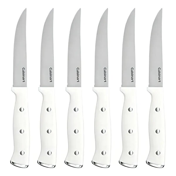 Set De Cuchillos acero inoxidable mango blanco Cuisinart 77WTR-6PSK Set De Cuchillos acero inoxidable mango blanco Cuisinart 77WTR-6PSK