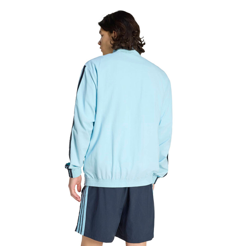 Campera de Hombre Adidas M 3S Wv Tt Zip Celeste - Azul