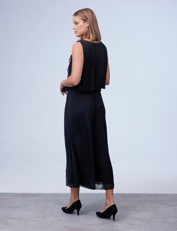 Pantalon Crop Gasa NEGRO