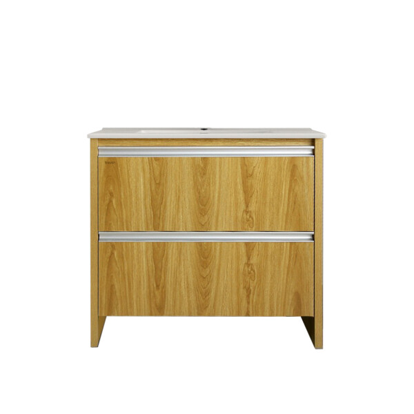 MUEBLE DE BAÑO VANITY MARRÓN CON BACHA BLANCA Mueble De Baño Vanity Marrón Con Bacha Blanca