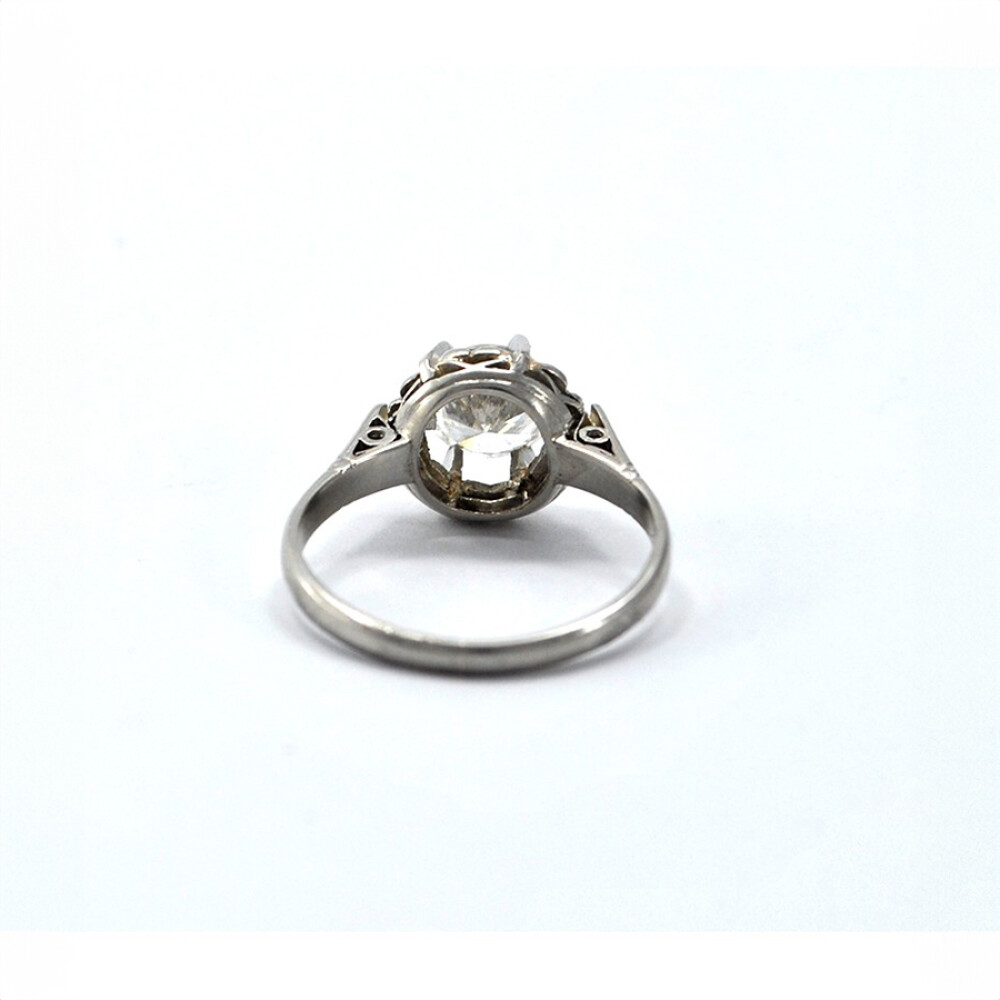 Anillo Solitario Platino Y Oro 18K Blanco Con Bte 1.07 Ct Anillo Solitario Platino Y Oro 18K Blanco Con Bte 1.07 Ct