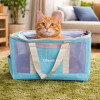 Bolso Transportador De Mascotas Ventilado Y Seguro CELESTE