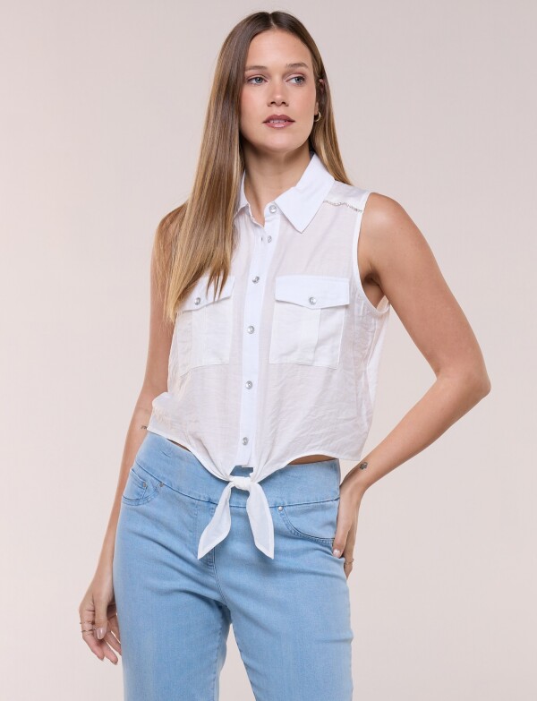 Camisa Crop BLANCO