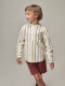 Camisa Cuello Mao Rayas Multicolor Crudo