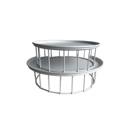 Set X2 Plato Soporte Metalico 30X9/25X9Cm Blanco