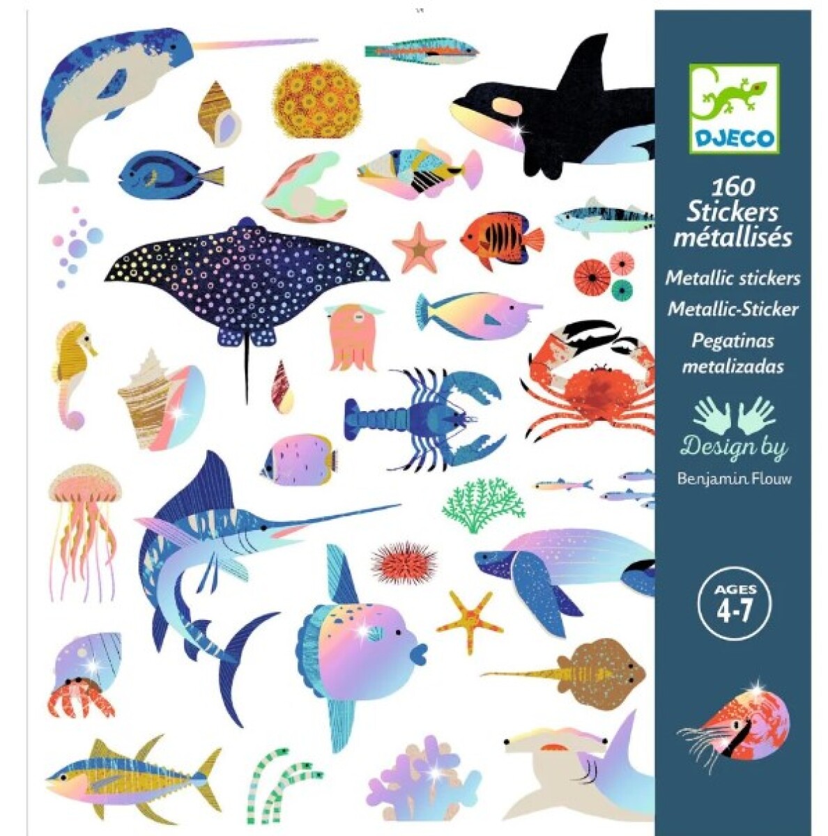 STICKERSX160 - Stickers X160 Unidades Design By Benjamin Flouw 4-7 Años Djeco 
