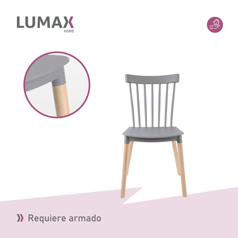 Silla Lizzy Lumax de comedor resistente Gris