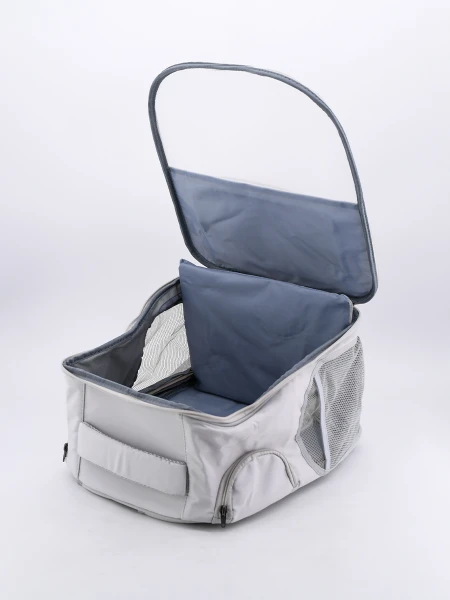 MOCHILA TRANSPORTADORA DE MASCOTAS GRIS