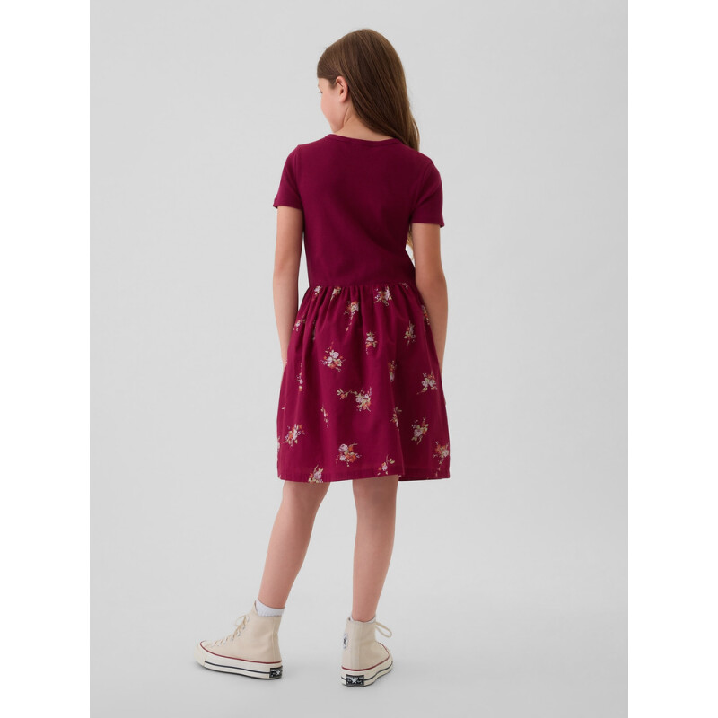 SS K2W DRESS BURGUNDY FLORAL