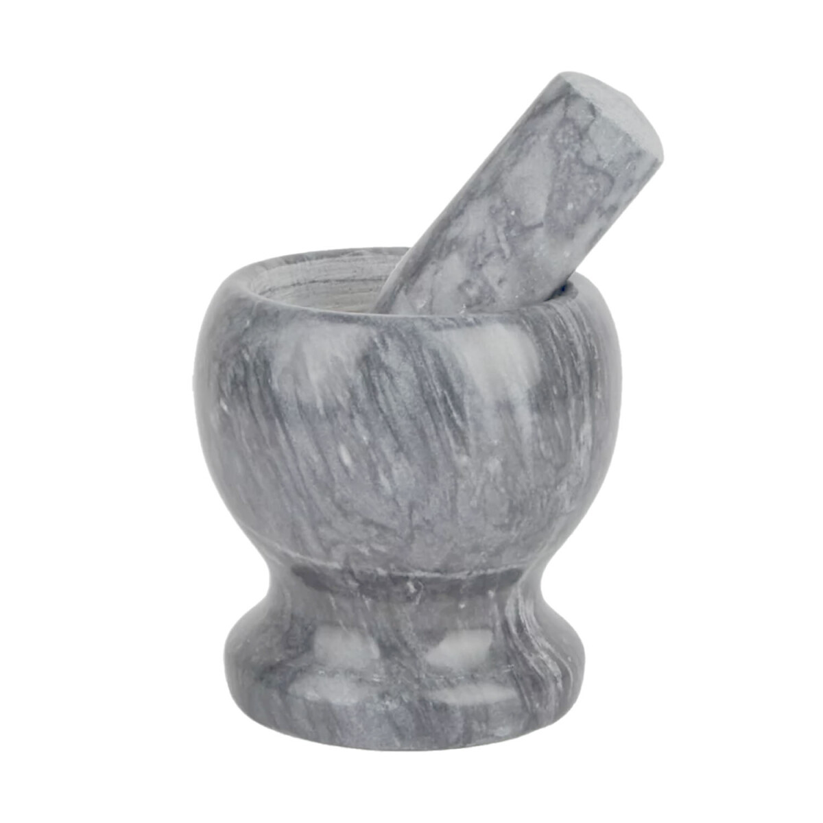 Mortero Machacador Triturador en Mármol p/ Cocina Decoración - Gris 