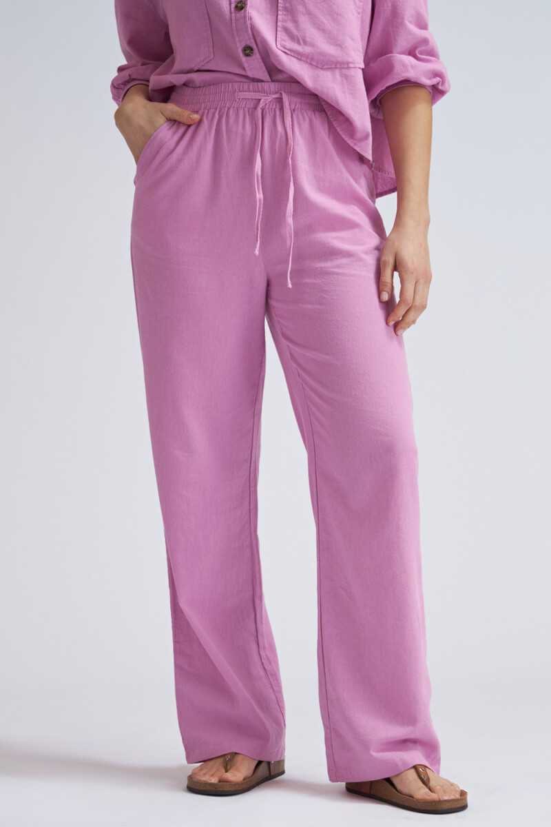 Pantalón de lino Rosado