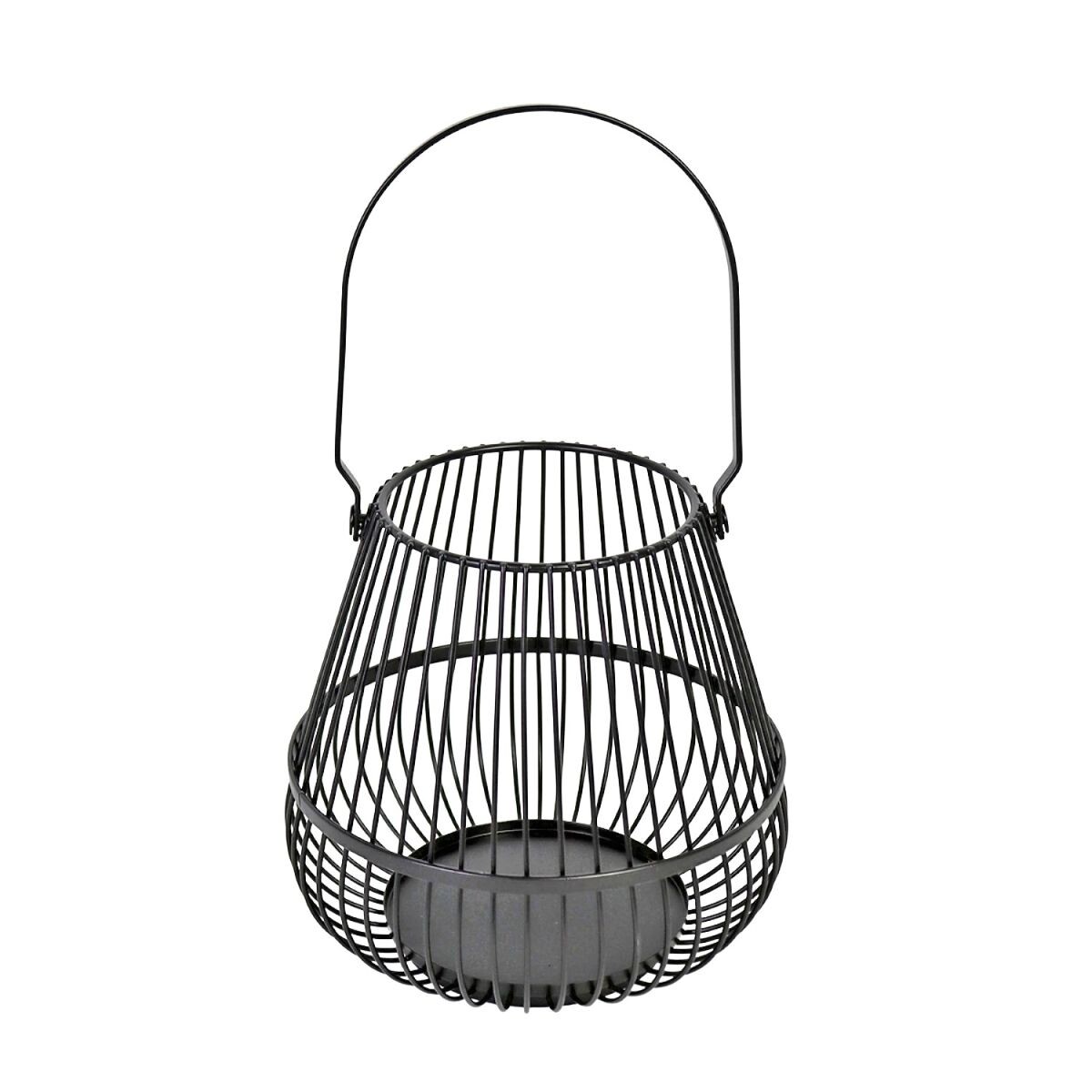 PORTA VELA METAL NEGRO 16X28CM 