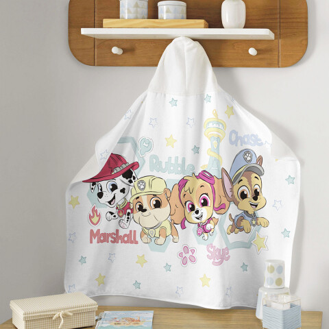 Toalla Bebé con Capucha 90 x 70 cm Paw Patrol BLANCO