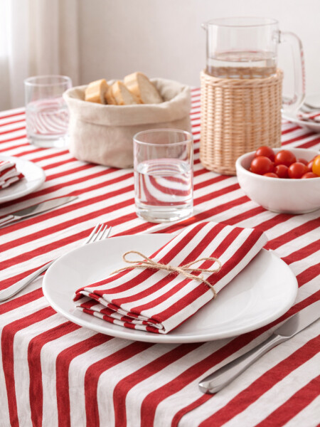 MANTEL ESTAMPADO ROJO