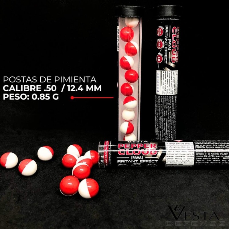 Balines De Gas Pimienta Pepper Cloud X10 Calibre .50 Balines De Gas Pimienta Pepper Cloud X10 Calibre .50