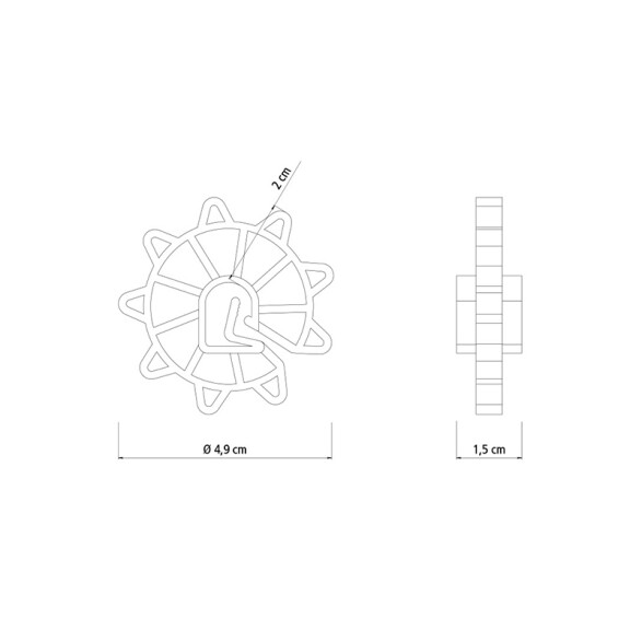 Separadores rueda 20mm p/ varilla hormigón 100un -TRAMONTINA TN1563
