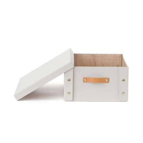 Caja Organizador C/Asa 26.5X31.5X14.5Cm Tela Crema