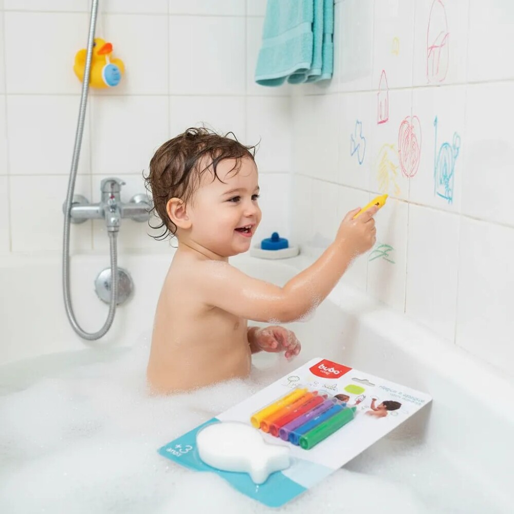 Set crayolas para baño con esponja BUBA Set crayolas para baño con esponja BUBA