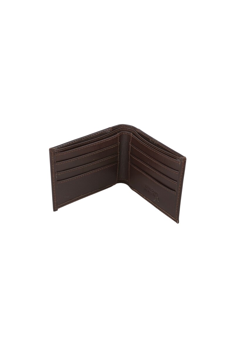 Billetera de hombre con visor exterioir para documentos Marron