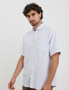 012542 CAMISA HARRINGTON LABEL Blanco/azul Osc