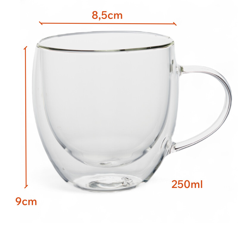 Taza Doble pared Borosilicato 250 ml 8,5 x 9 cm Sin Color