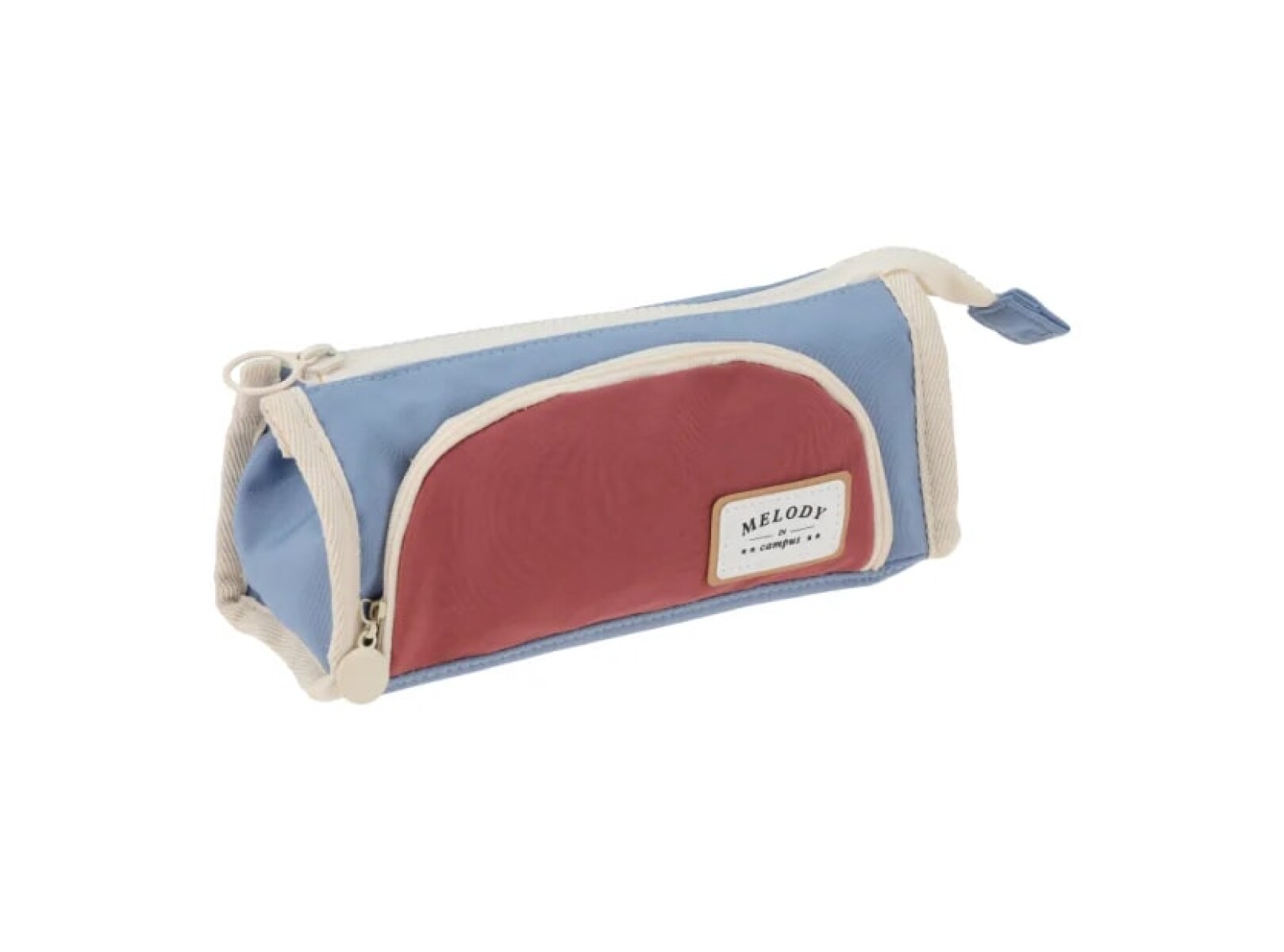 Cartuchera Campus Melody Triangular - Celeste y Roja 