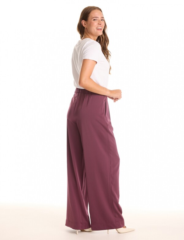 Pantalon Saten Wide BORDEAUX
