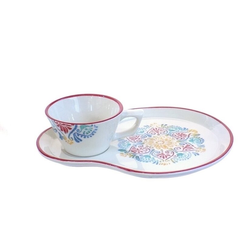 PLATO CON TAZA 26.5X20.5CM RAINBOW PLATO CON TAZA 26.5X20.5CM RAINBOW