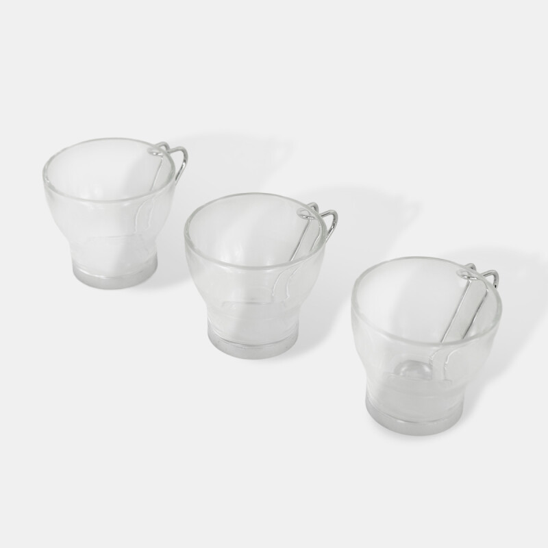 SET TAZA VIDRIO/METAL 3PZAS Unica