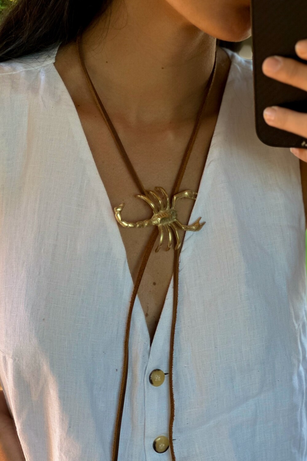 Scorpion Necklace Bronce