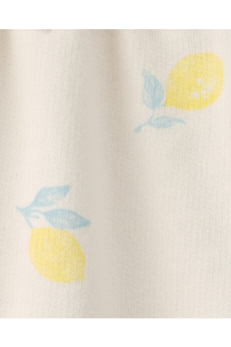 Short de algodón, marfil, diseño limones Sin color