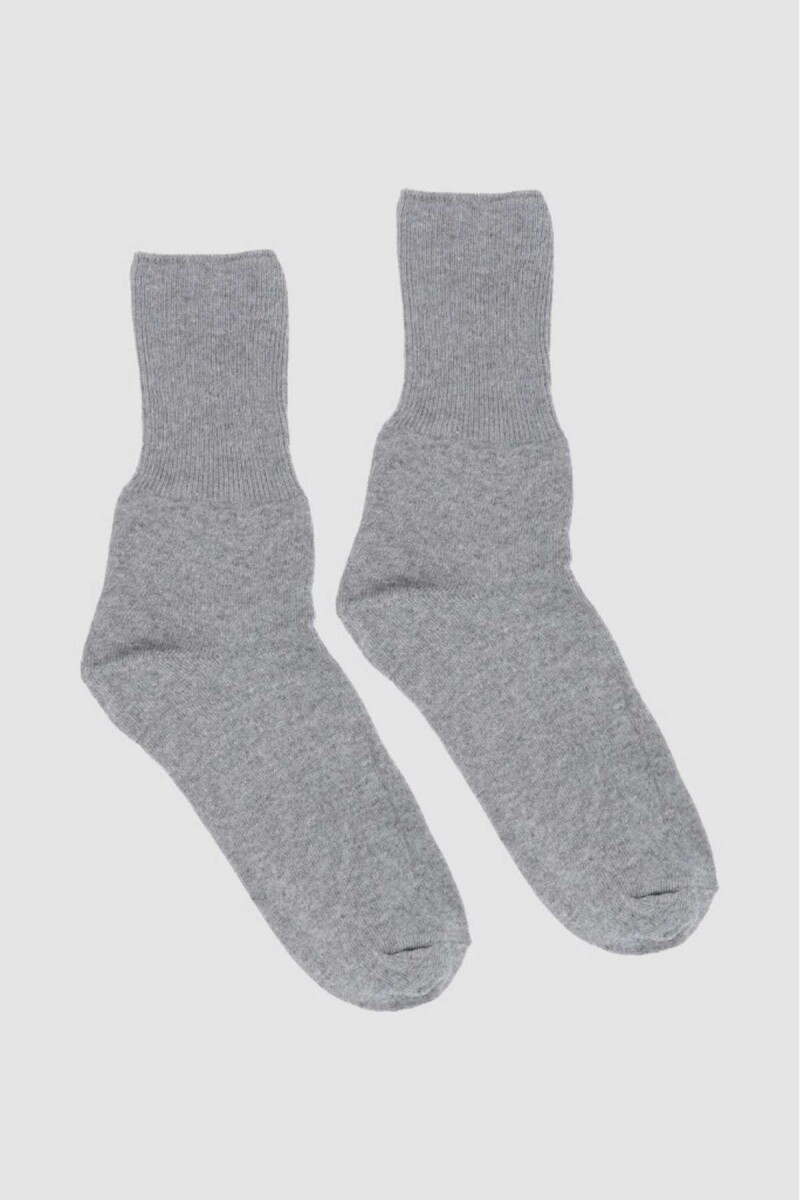 Medias lisas con puño especial que no aprieta - Gris melange 