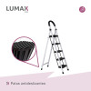 Escalera Tijera 5 Escalones De plastico Negro/Blanco