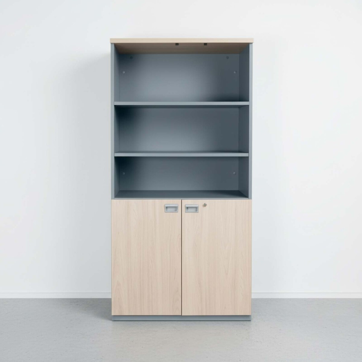 BIBLIOTECA - MADERA GRIS WORK 2 PUERTAS 