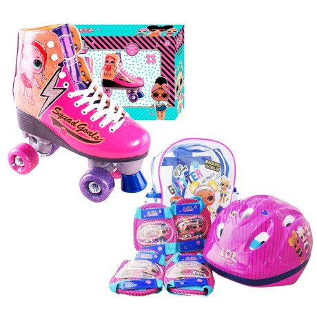 Set Patín Artístico Lol + Protección Casco y Mochila Set Patín Artístico Lol + Protección Casco y Mochila